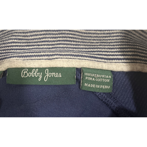 Bobby Jones Men's Golf Zip Pull Over Sweater Blue L Peruvian Cotton Casual - Picture 7 of 14